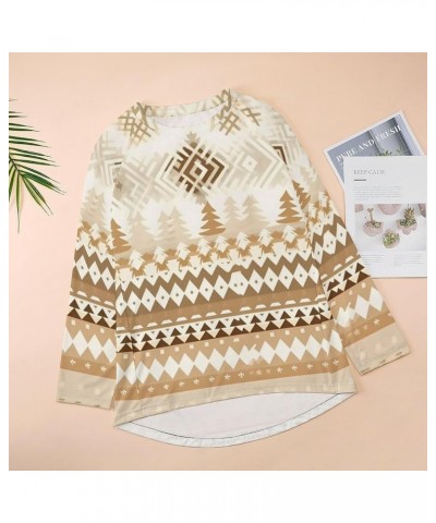 Aztec Vintage Sweatshirt for Women Casual Cowboy Pullover Shirt Western Ethnic Pattern Country Artistic Tops Aztec-beige $13....