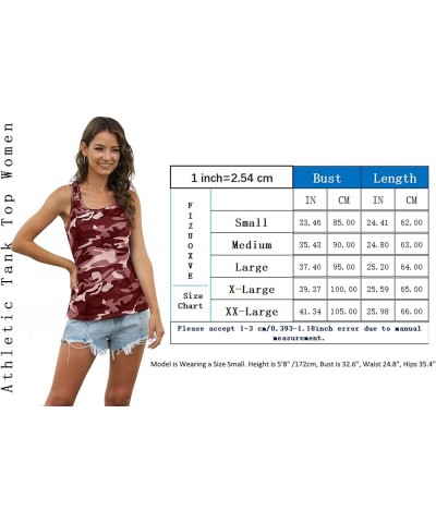 Casual Camo Tank Top Women Flowy Athletic Shirt Sleeveless Running Muscle Tops Workout Gym Racerback Camisole Vest Red $9.02 ...