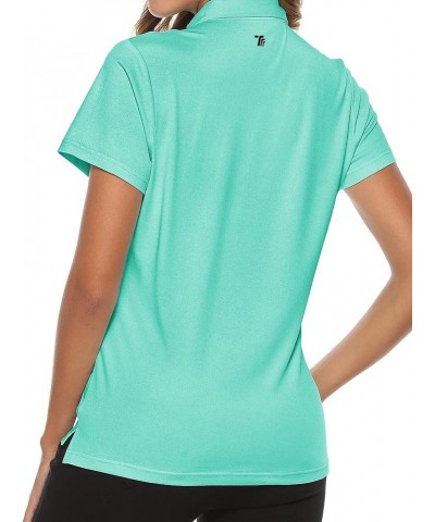 Ladies Golf Shirts Short Sleeve Moisture Wicking Performance Polo Shirts Lake Green $11.75 Shirts