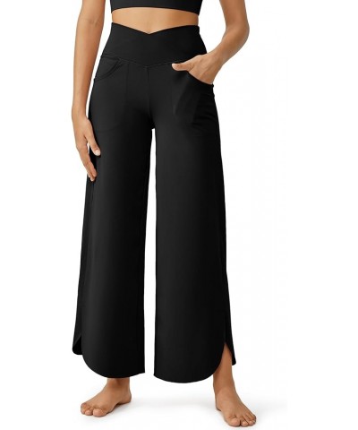 Capri Pants for Women Wide Leg Yoga Pants FlowyLoose Dance Casual Cropped Pants with Pockets 21"/29 29" Black $19.97 Activewear