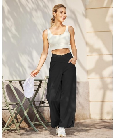 Capri Pants for Women Wide Leg Yoga Pants FlowyLoose Dance Casual Cropped Pants with Pockets 21"/29 29" Black $19.97 Activewear