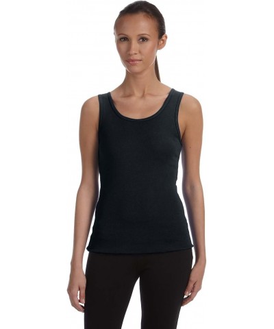 Bella Ladies Wide straps Self - binding on Neck and Armholes Rib Tank - Black - X-Large $7.41 Tanks