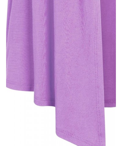 Women's [Made in USA] Solid Jersey Knit Short Sleeve Open Front Draped Cardigan (S-3XL) Lavender $9.95 Sweaters