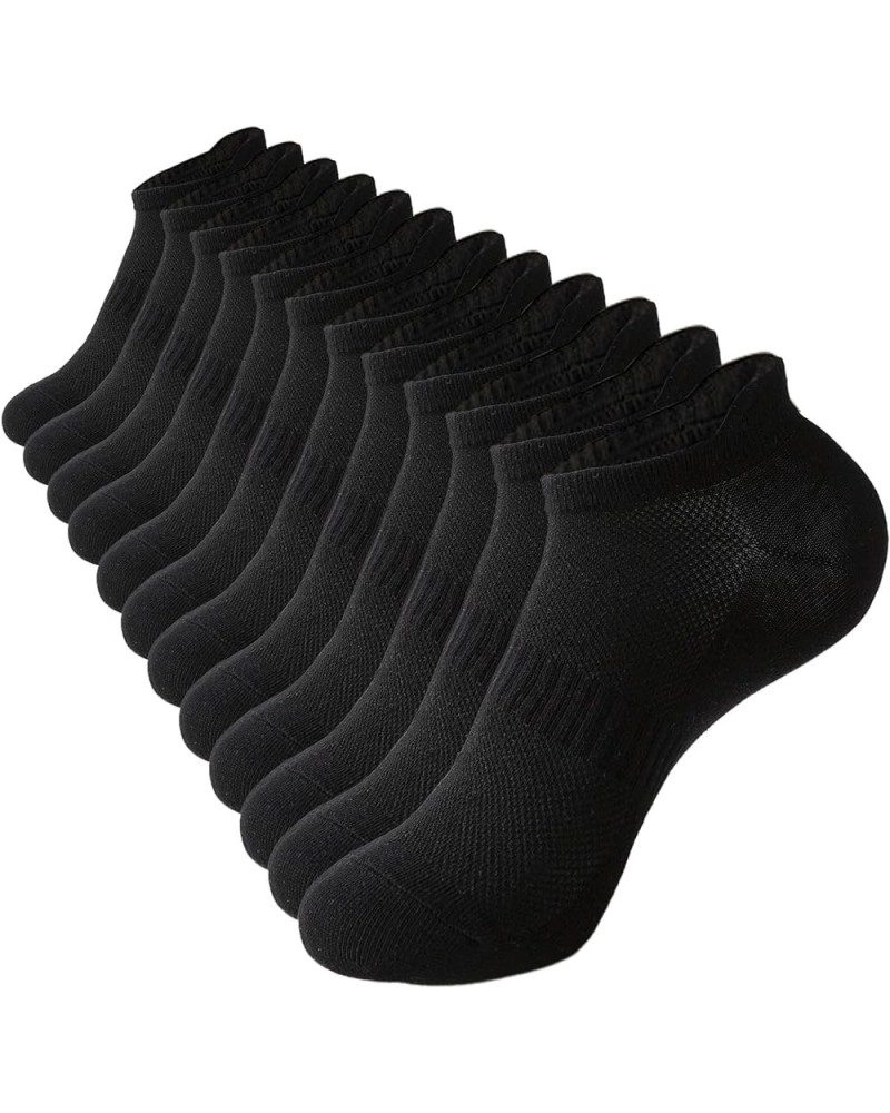 Womens Ankle Socks Athletic Running Low Cut Socks With Tab 6 Pairs Black $7.94 Activewear