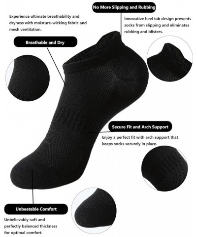 Womens Ankle Socks Athletic Running Low Cut Socks With Tab 6 Pairs Black $7.94 Activewear