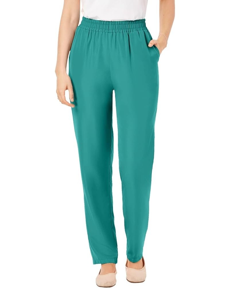 Women's Plus Size Petite Woven Pant Waterfall $16.75 Pants