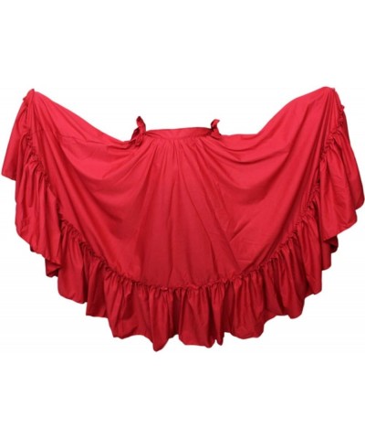 Folkloric Mexican, Flamenco, Bomba y Plena and Belly Dance Skirts for Women and Girls (Choose Size and Color) Red $25.97 Skirts