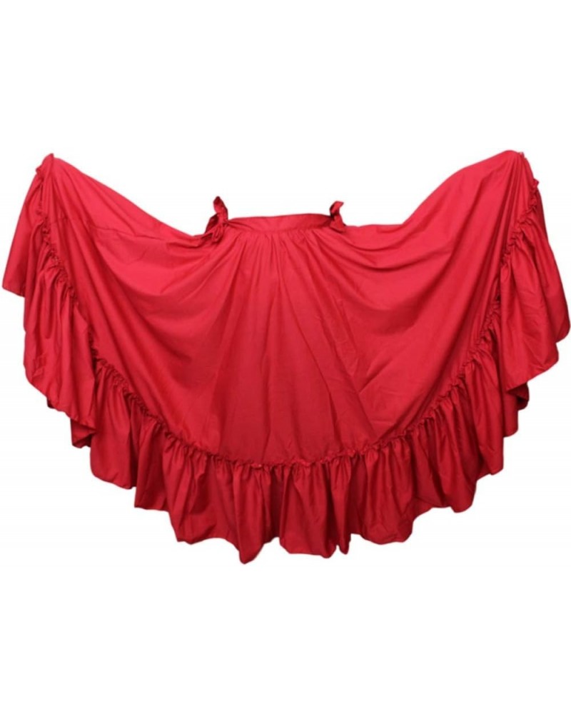 Folkloric Mexican, Flamenco, Bomba y Plena and Belly Dance Skirts for Women and Girls (Choose Size and Color) Red $25.97 Skirts