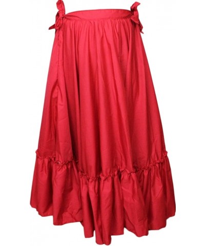 Folkloric Mexican, Flamenco, Bomba y Plena and Belly Dance Skirts for Women and Girls (Choose Size and Color) Red $25.97 Skirts