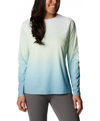 Women's Printed Tidal Deflector Long Sleeve Deep Marine/Gradient Fade $19.21 T-Shirts