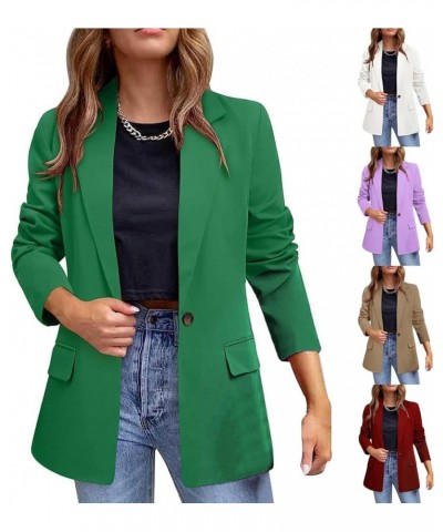 Blazers for Women Business Casual Button Work Office Jackets Blazer Open Front Long Sleeve Lapel Jacket Outfit 02 Wine $11.51...